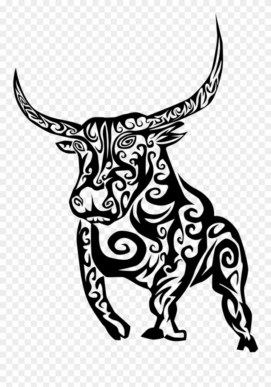 Bull,tribal,tribal - Bull Tattoo Clipart