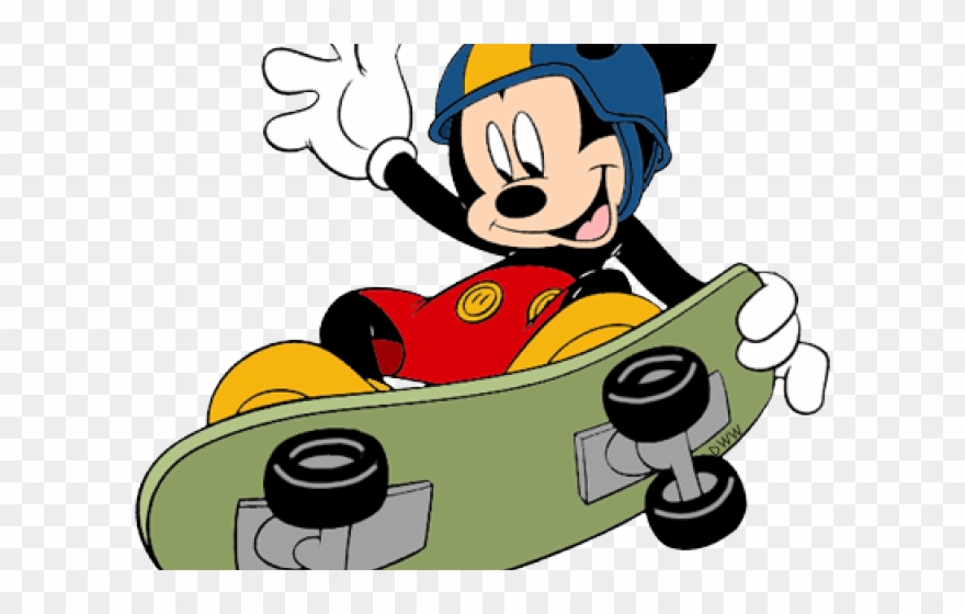 Mickey Mouse Skateboard Clipart