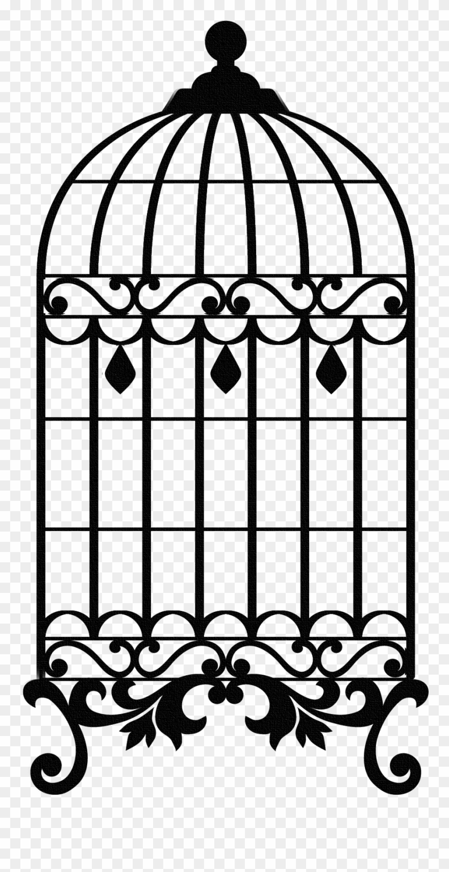 Banner Library Library Cage Transparent Silhouette - Cage Clipart