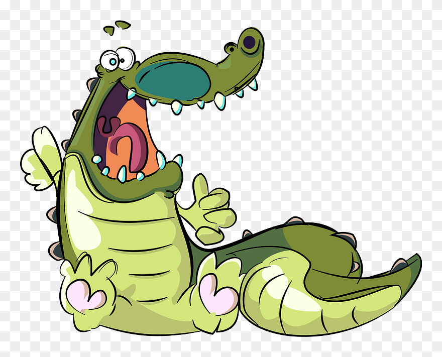 Great Smile Crocodile Clipart - Snake And Crocodile Cartoon - Png Download