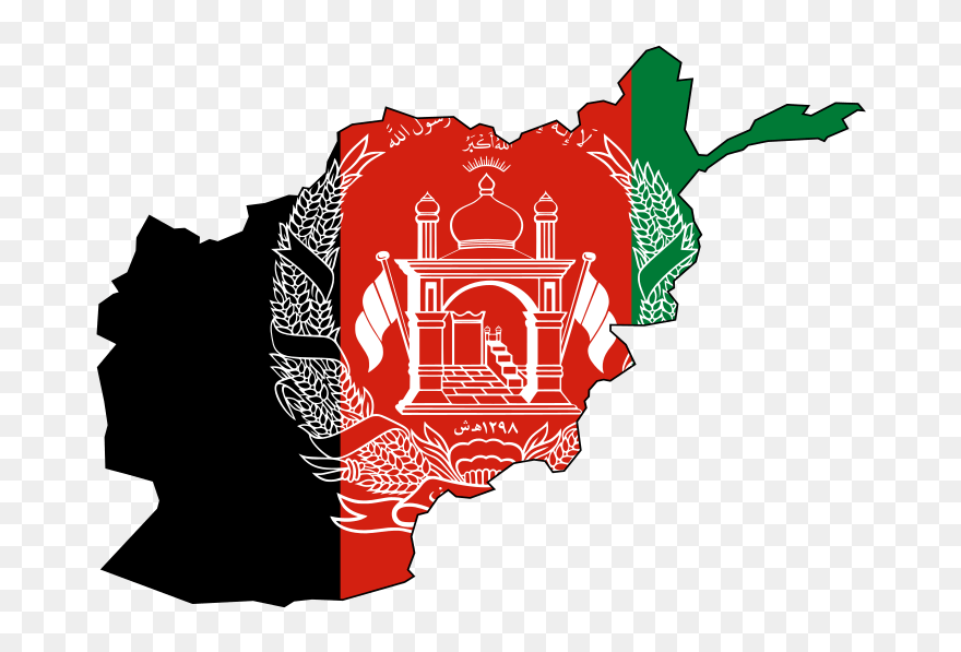 Afghanistan Map With Flag Clipart
