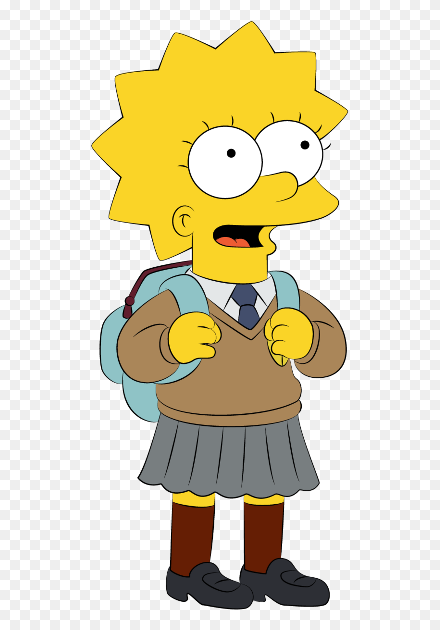 Transparent Lisa Simpson Png - Lisa Simpson School Png Clipart