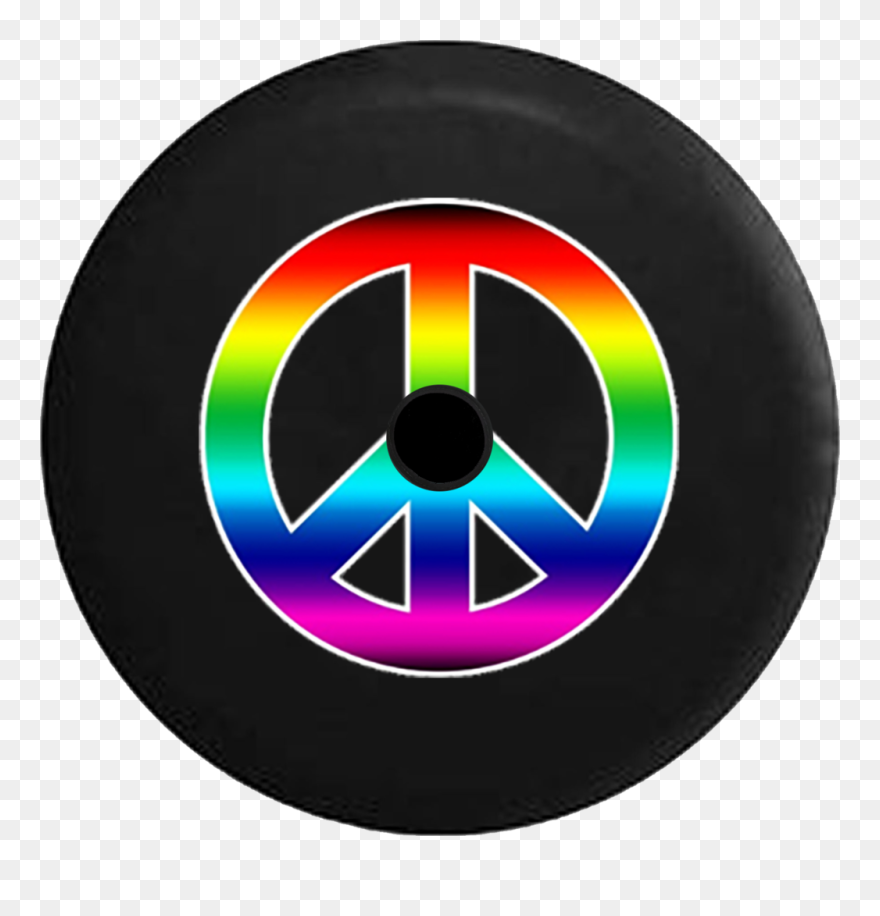 Gay Pride Lgbt Waving Flag Spare Jeep Tire Cover - Peace Sign Clipart