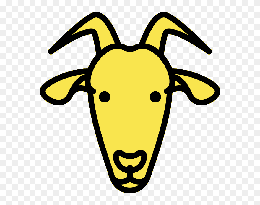 Icon Goat Head Black And White Clipart