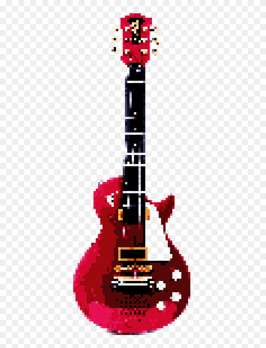Electric Guitar Pixel Art Clipart