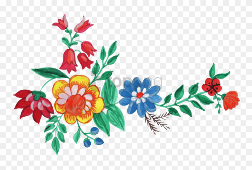 Flower Watercolor Art Png Clipart - Png Format Floral Png Transparent Png