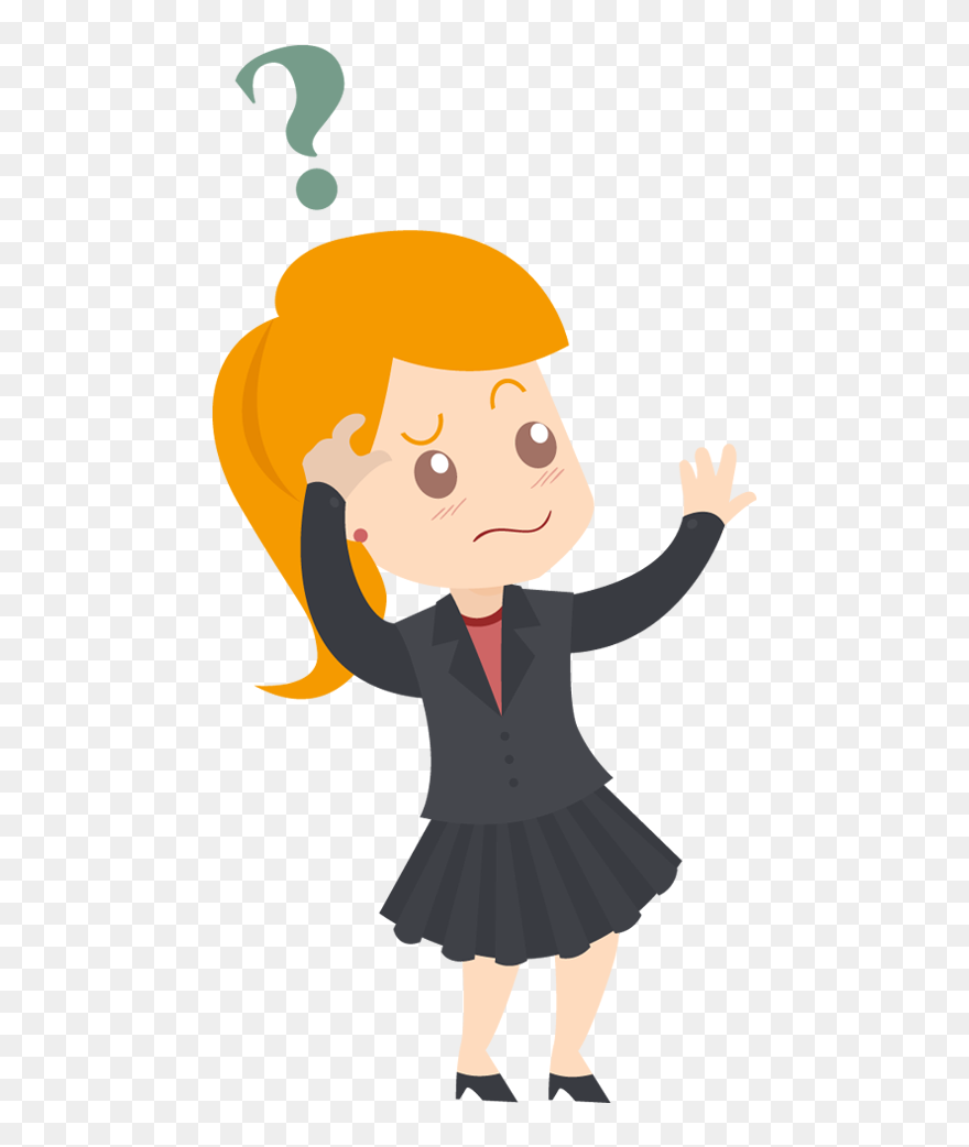 Confused Business Woman Cartoon - Confused Png Clipart