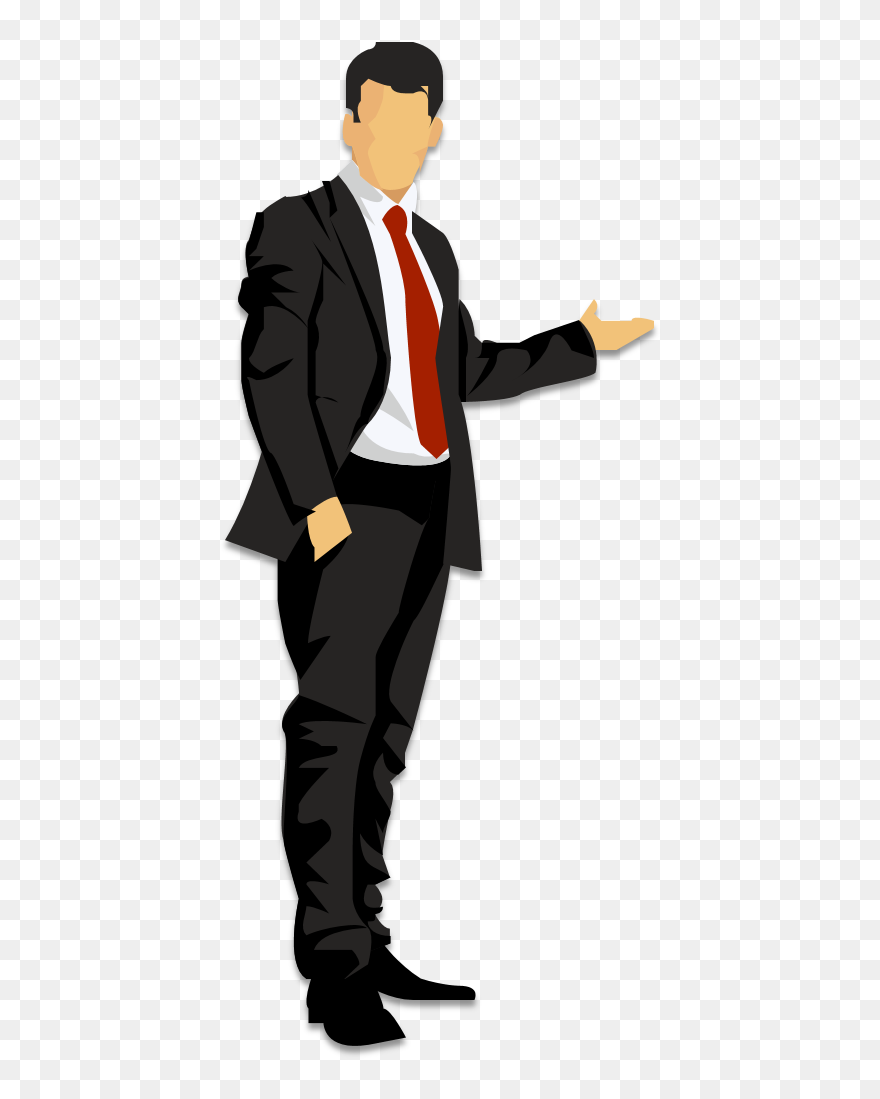 Cartoon Business Man Free Clipart Hq Clipart - Man In Suit Cartoon - Png Download