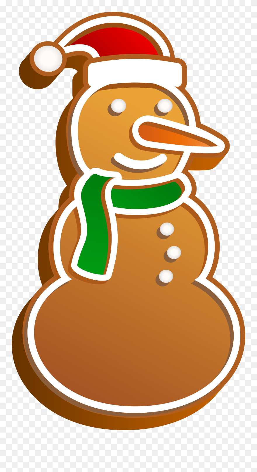 Snowman Clipart Gingerbread - Gingerbread Snowman Clipart - Png Download