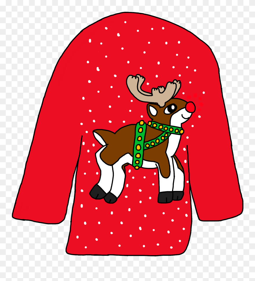 #uglychristmassweater #reindeer #santasreindeer #christmasreindeer - Cartoon Clipart
