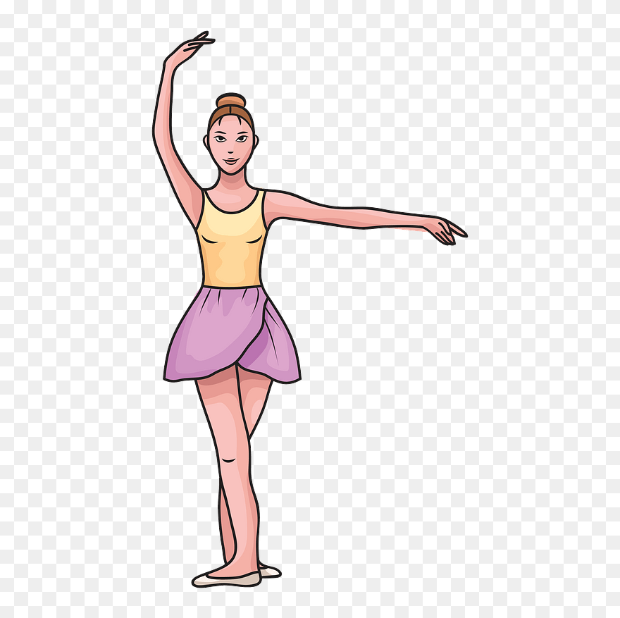 Ballet Position 4 Clipart - Girl - Png Download