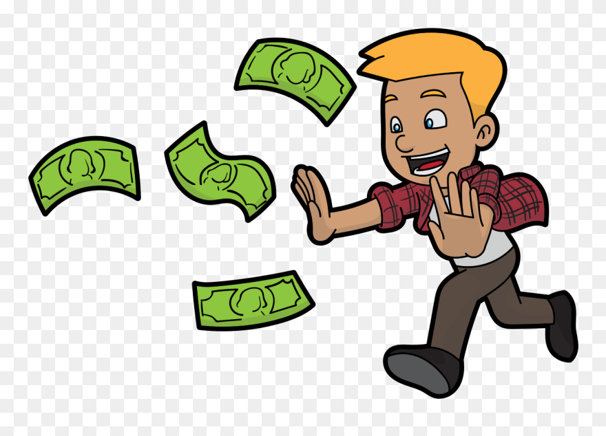 Cartoon Guy Chasing Money - Cartoon Man Throwing Money Clipart