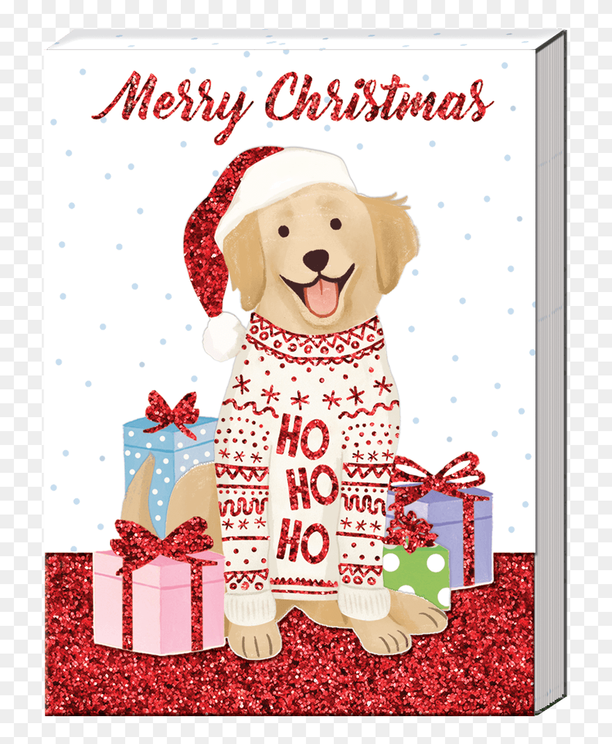 Merry Christmas Golden Retriever Clipart