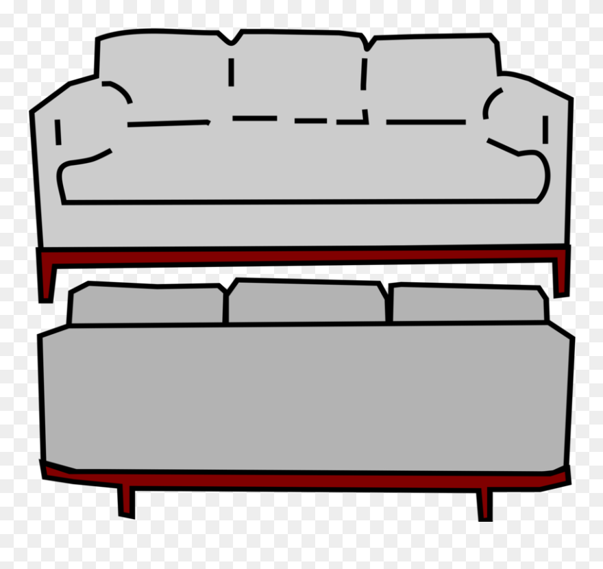 Table Clip Bed - Back Of A Couch Drawing - Png Download