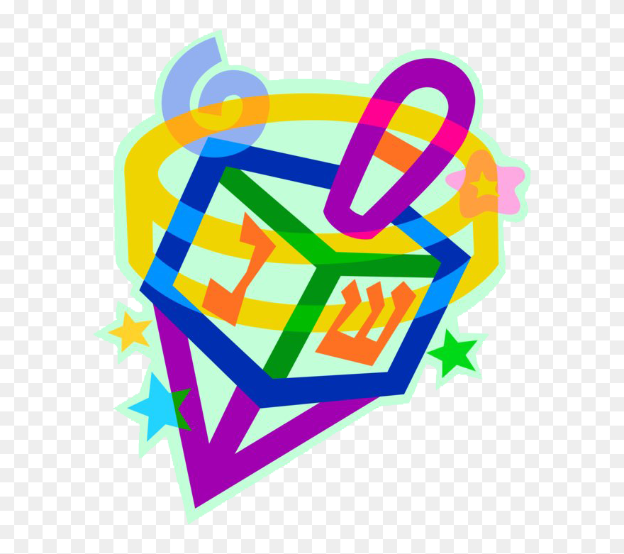 Chanukah Dreidel Png Clipart - Clip Art Dreidel Png Menorah Transparent Png