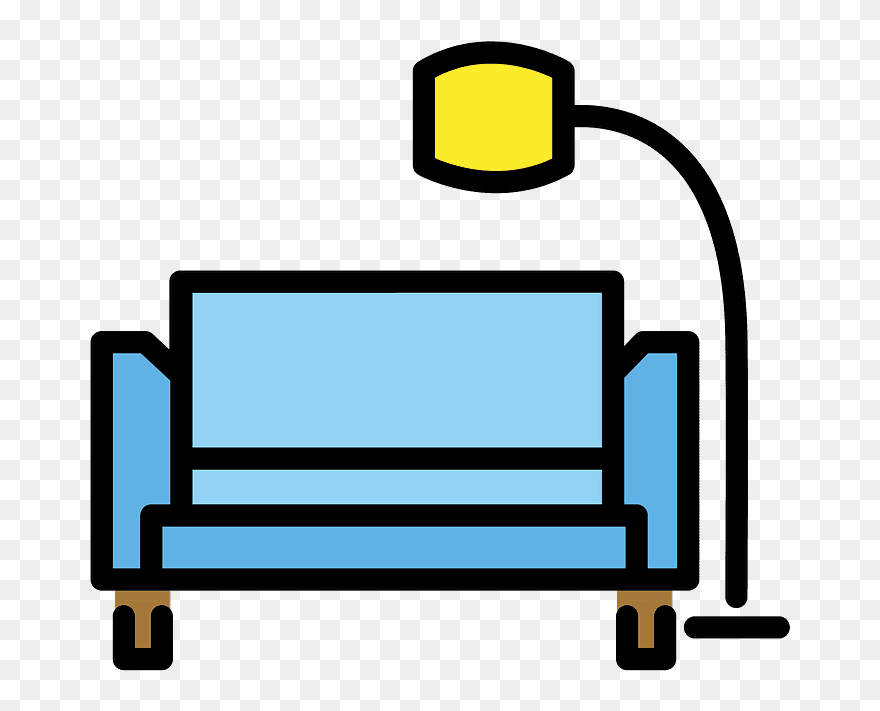 Couch And Lamp Emoji Clipart - Png Download