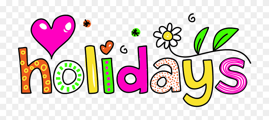 Holidays Typography Clipart - School Holiday Clipart - Png Download