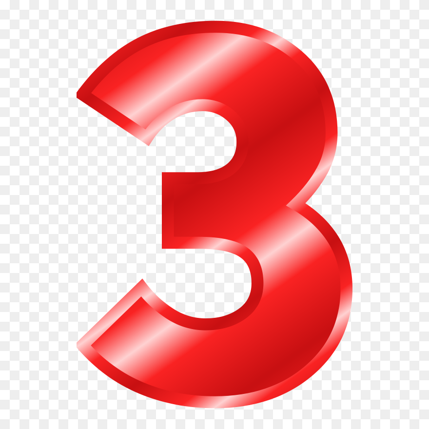Effect Letters Alphabet Red - Red Number 3 Png Clipart
