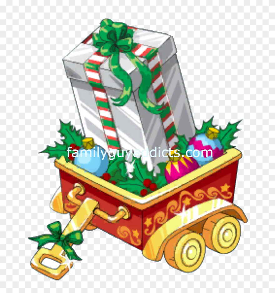 Silver Gift Box In Wagon Clipart