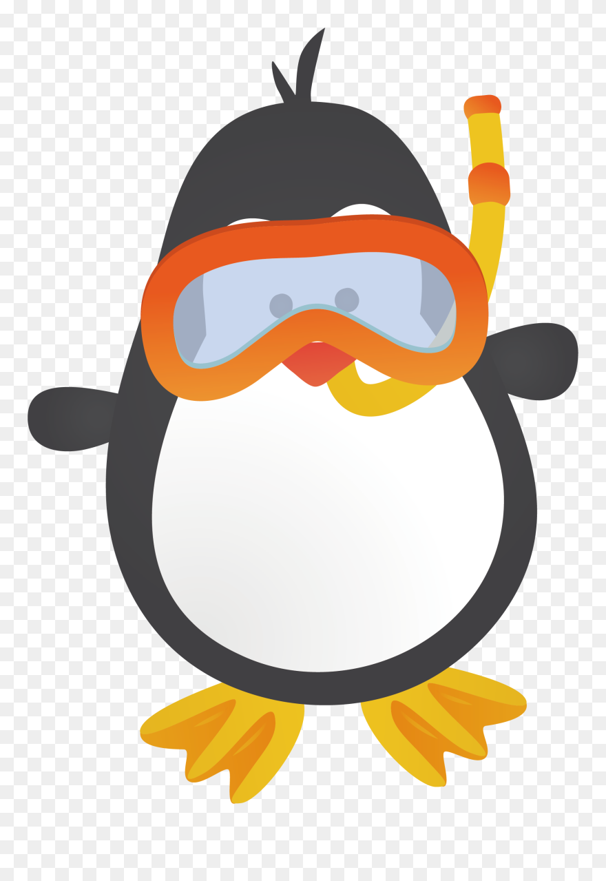 Penguin Png Transparent - Penguin Clipart Diving Mask Transparent Background
