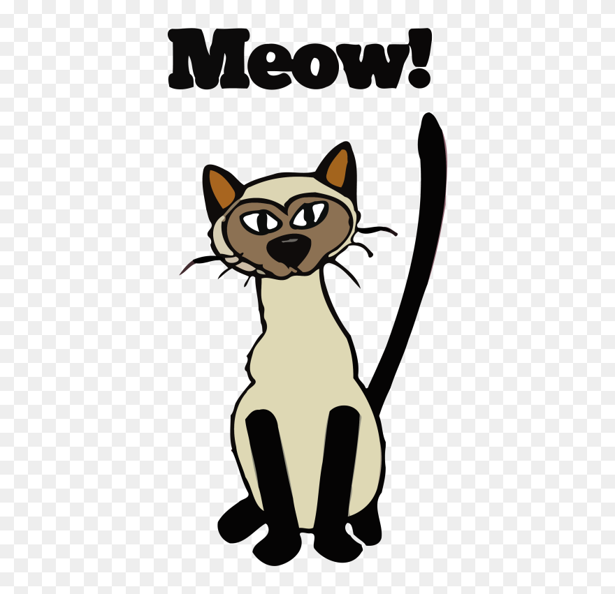 Cat Meowing Clip Art - Png Download