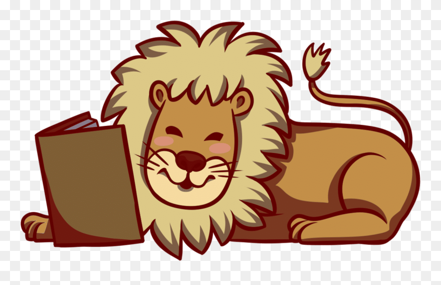 Free Book Clipart, Transparent Book Images And Book - Lion Reading A Book - Png Download