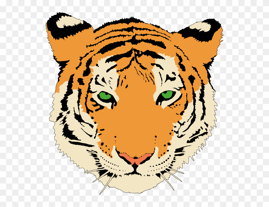Free Vector Tiger Clip Art - Clip Art Tiger Face - Png Download