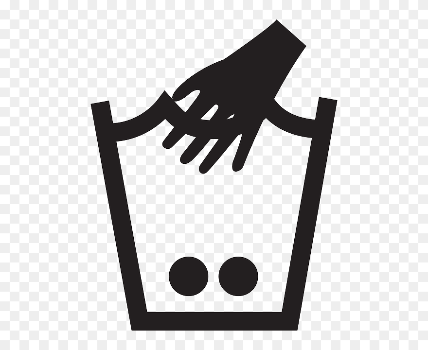 Hand Laundry Washing - Warm Hand Wash Symbol Clipart