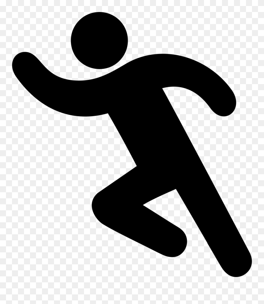 Silhouette Cartoon Clip Art - Man Running Icon Png Transparent Png