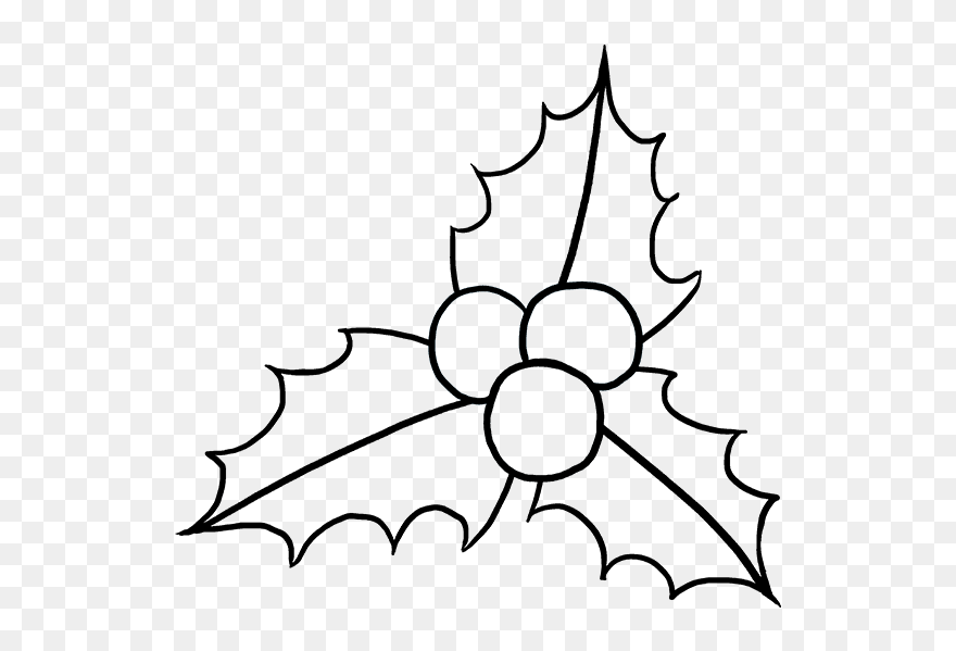 Drawing Dandelion Drawn Transparent Png Clipart Free - Cute Christmas Mistletoe Drawing