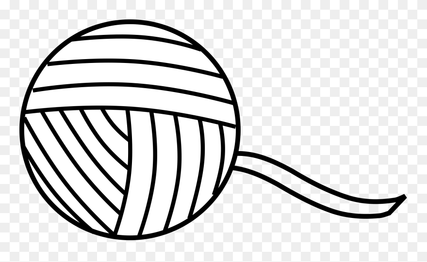 Yarn Line Art Svg Clip Arts - Yarn Clipart Black And White - Png Download