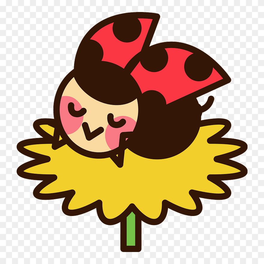 Dandelion Ladybug Clipart - Insect - Png Download