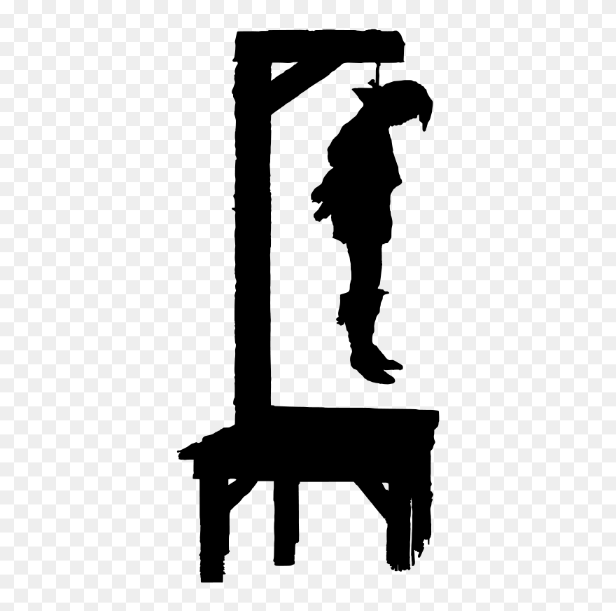 Silhouette Cartoon Clip Art - Kick The Bucket Hanging - Png Download