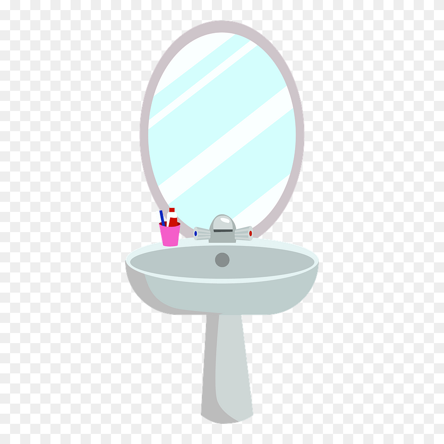 Washbasin With A Mirror Clipart - Bathroom Sink - Png Download