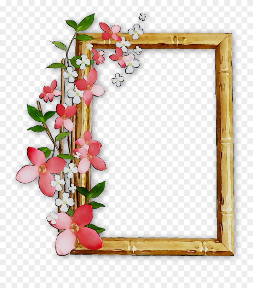 Picture Frames College Mirror Floral Design Clipart - Frame Design Png Hd Transparent Png