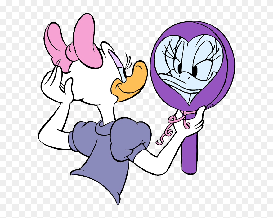 Daisy Duck Putting On Makeup Clipart