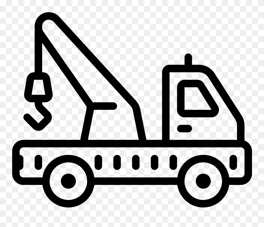 Tow Truck Icon - Tow Truck Clipart Black And White - Png Download