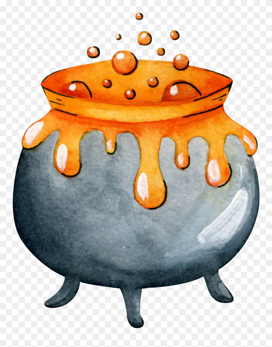 Clipart Cauldron Watercolor - Png Download