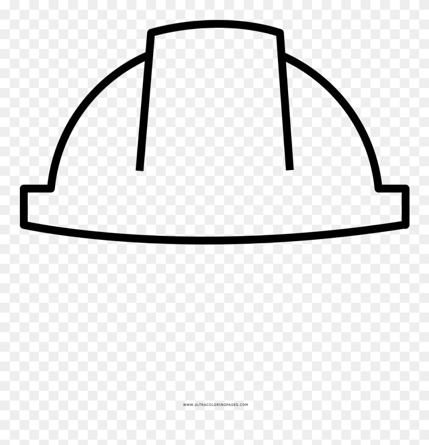 Hard Hat Coloring Page - Casco De Seguridad Dibujo Clipart