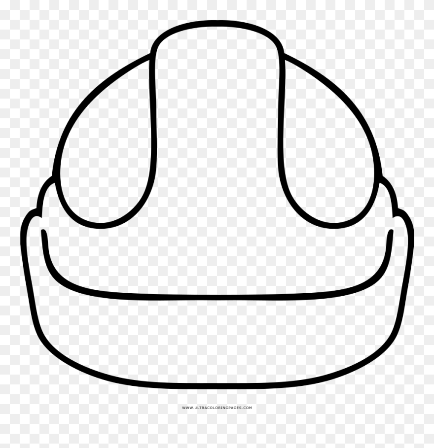 Hard Hat Coloring Page - Dibujo Casco Seguridad Clipart