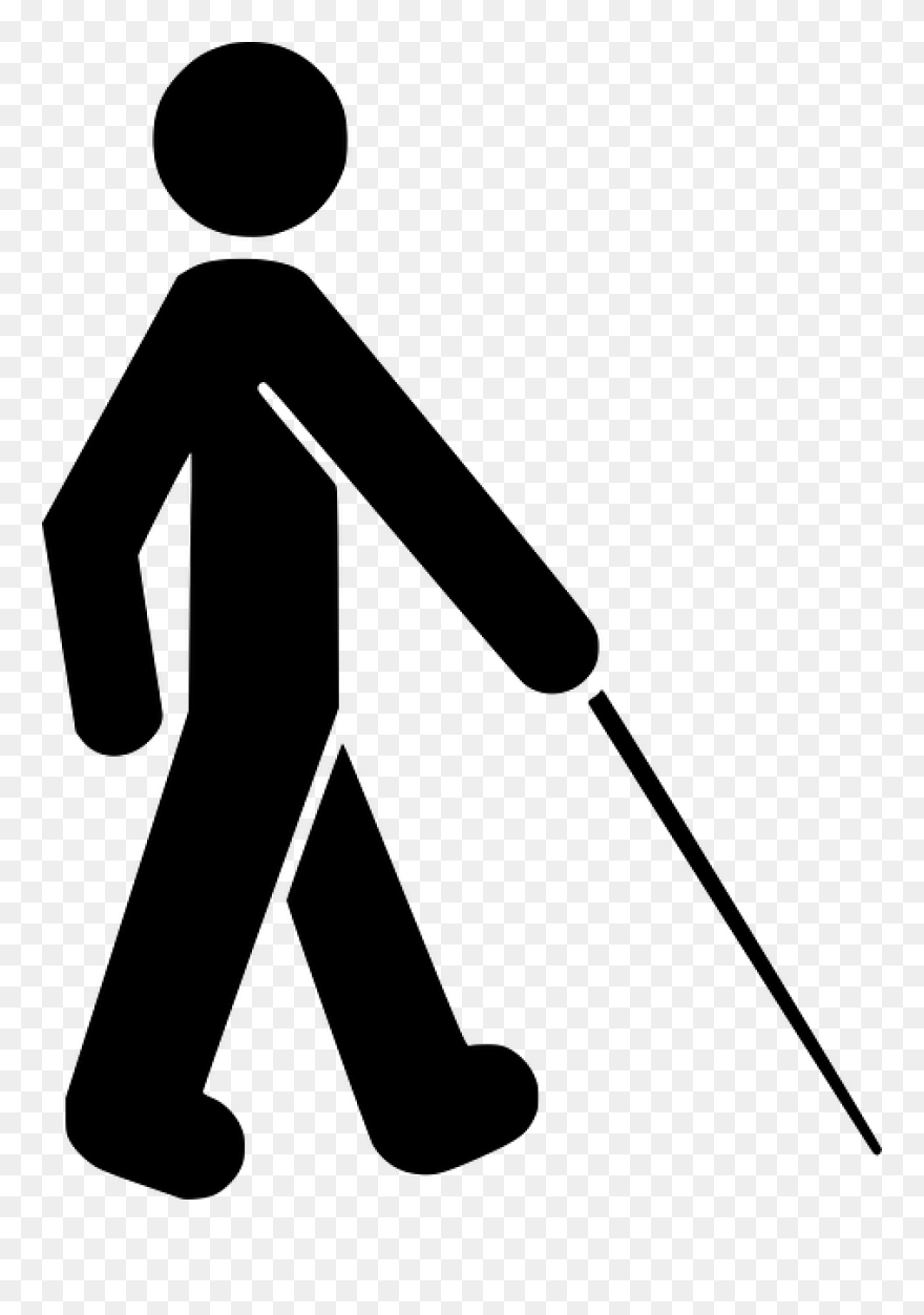 Blinds Clipart Blind Cane - Blind Symbol - Png Download