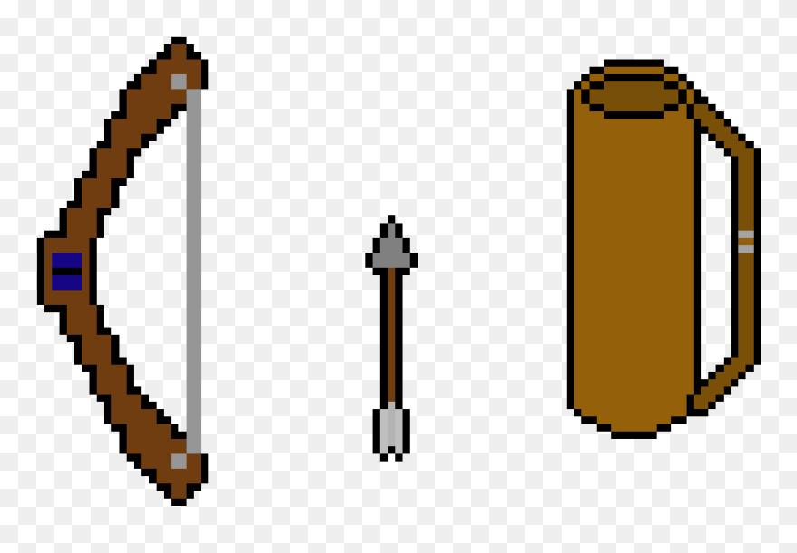 Bow, Arrow, Quiver Legend Of Panda - Pixel Art Bow And Arrow Clipart
