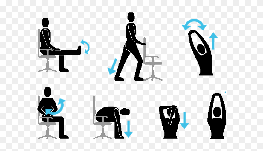 Simple Office Stretching Exercises Clipart