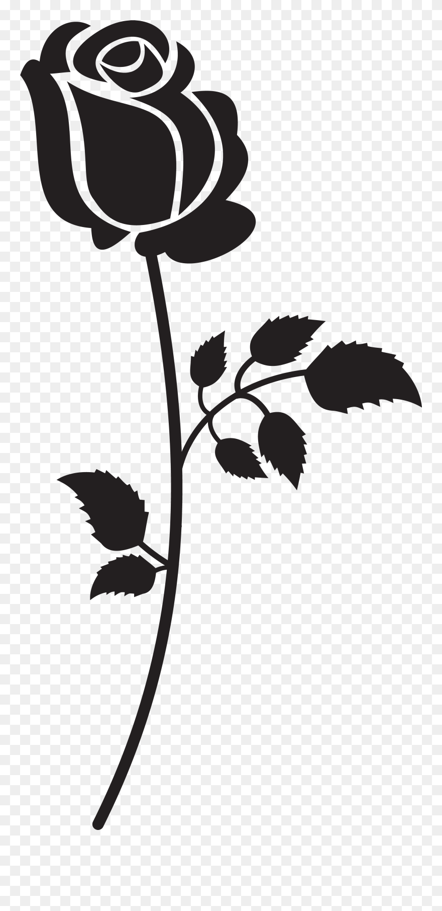 Silhouette Beauty And The Beast Rose Clipart - Transparent Background Rose Clipart - Png Download