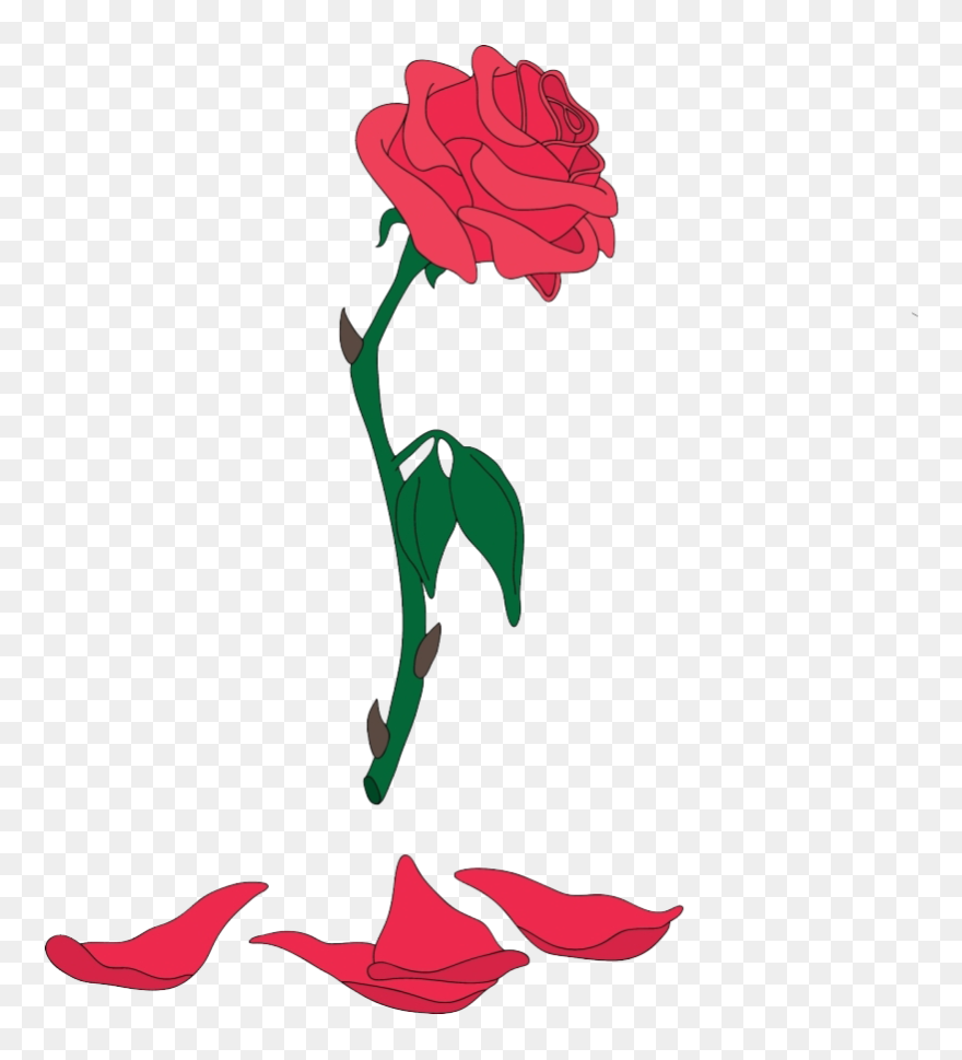 Beauty And The Beast Rose Png - Beauty And The Beast Rose Silhouette Clipart