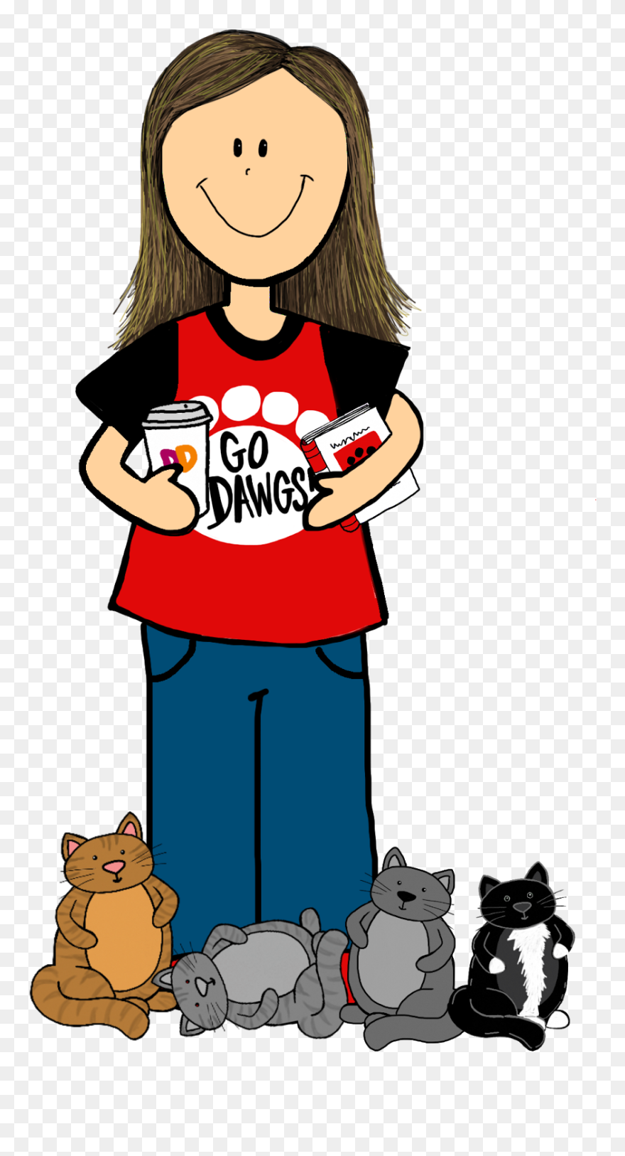 Transparent Cat Girl Png - Crazy Cat Lady Clip Art