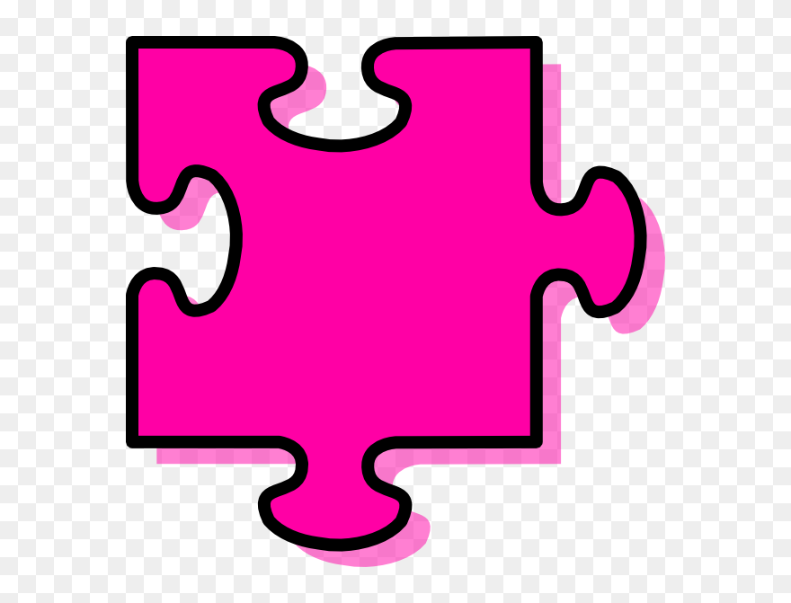 Pink Puzzle Piece Clip Art At Clker - Transparent Background Puzzle Piece - Png Download