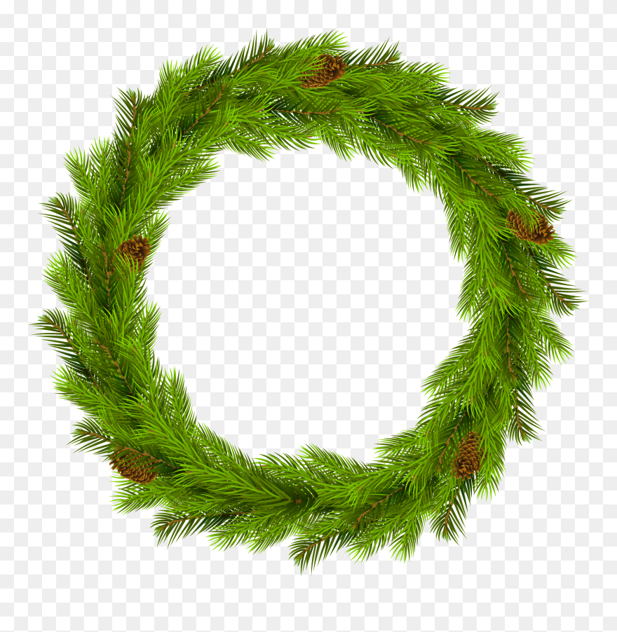 Christmas Wreath Clipart At Getdrawings - Transparent Background Christmas Wreath Clipart - Png Download