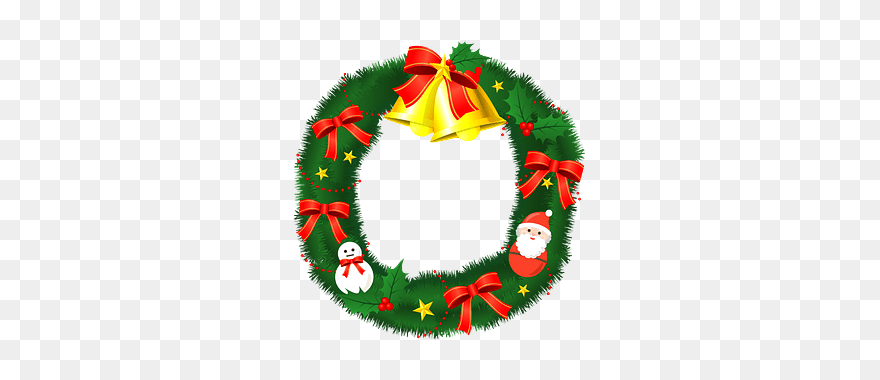 Christmas Wreath Clipart - クリスマス 無料 Line スタンプ - Png Download