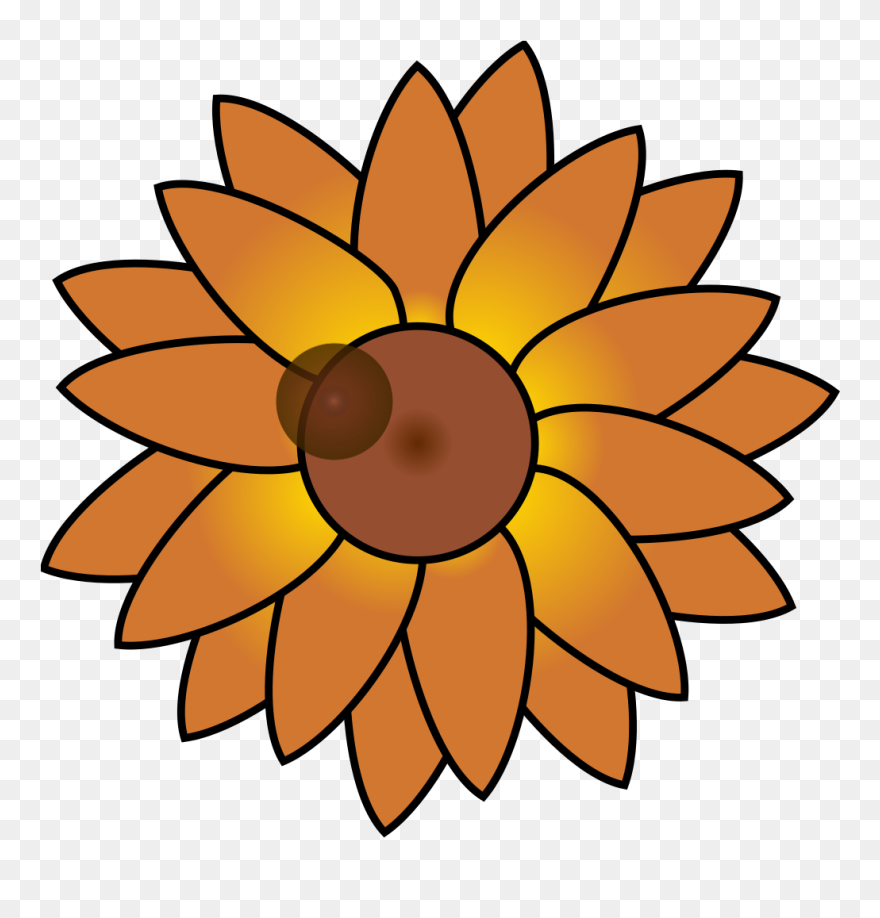 Back Of A Sunflower Png Icons - Easy Simple Sunflower Drawing Clipart